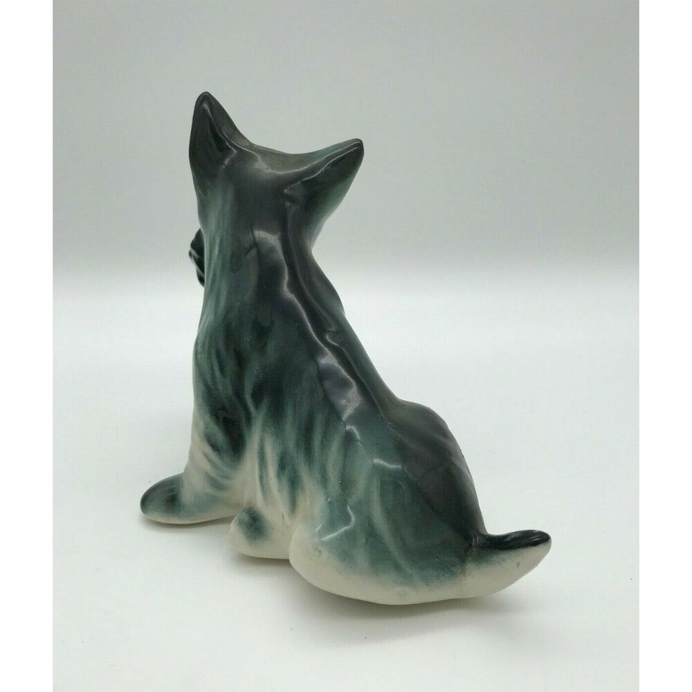 Vintage Scottie Dog Ceramic Figurine Black & Gray Puppy Scottish Terrier Dog - Picture 6 of 11